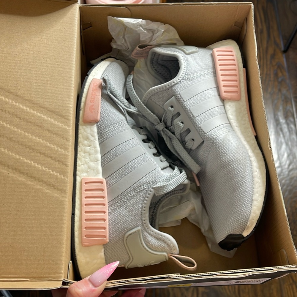 Grey with pink adidas NMD